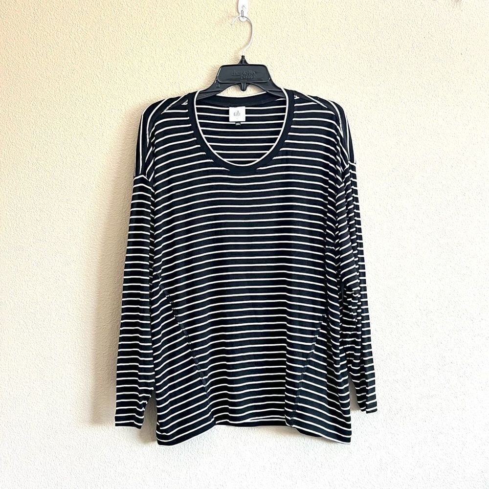 CAbi Crosswalk Striped Long Sleeve Top